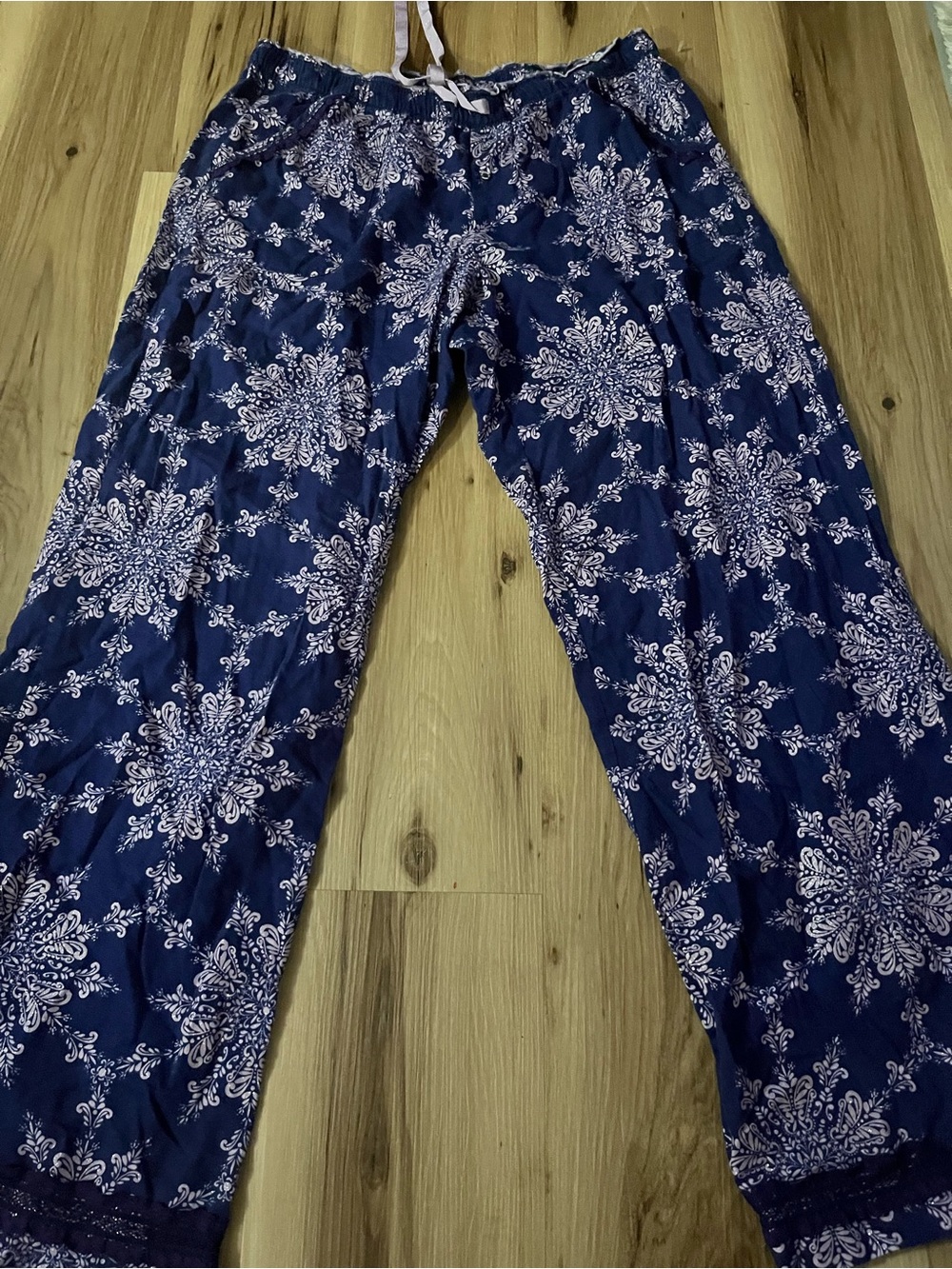 Victorias Secret Pajama Pants Purple Womens  glitter sparkle floral